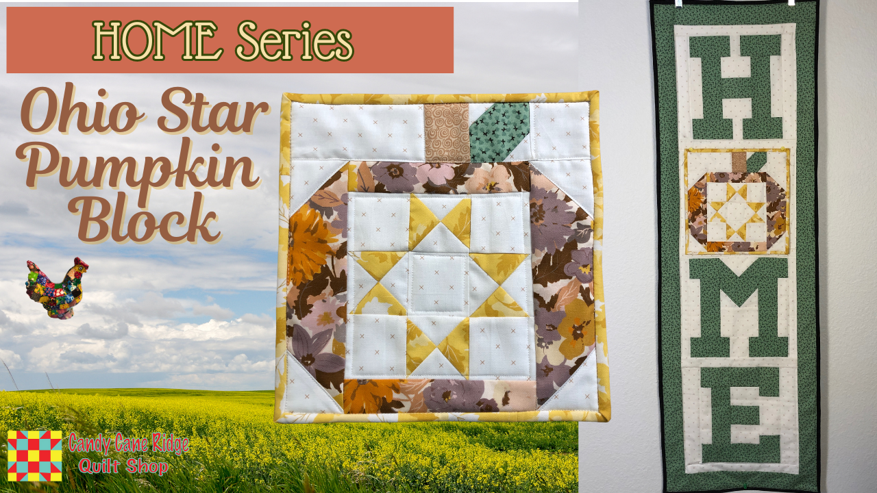 Ohio Star Pumpkin Quilt Block for HOME Porch Quilt