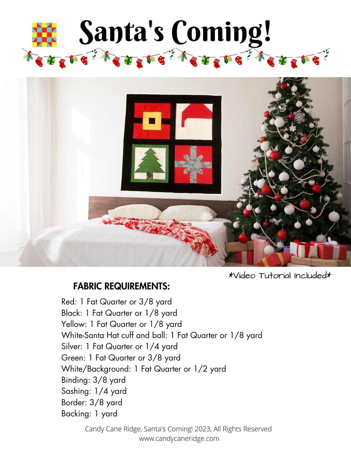 Santa's Coming! Digital Quilt Pattern