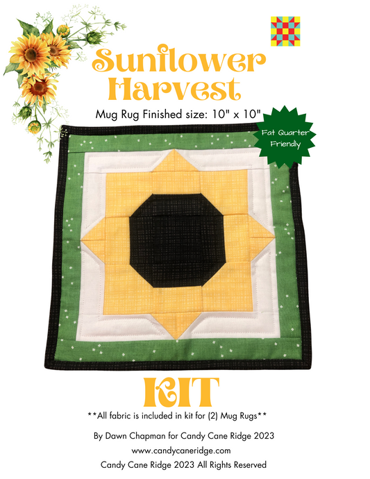 Sunflower Harvest Mug Rug Quilt Fabric Kit