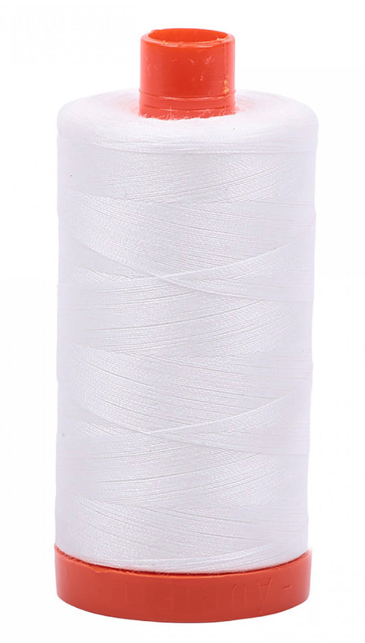 50wt Aurifil 100% Cotton Mako Thread-Color Natural White