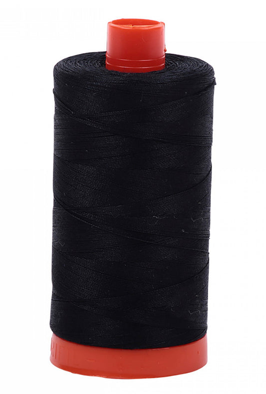 50wt Aurifil 100% Cotton Mako Thread-Color Black