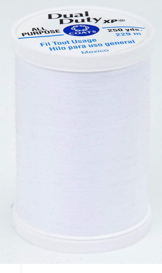 Coats and Clark Dual Duty XP Polyester Thread-Color White
