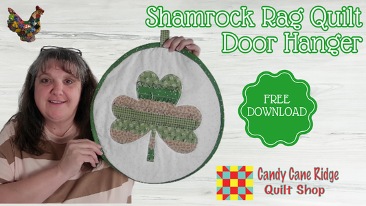 Shamrock Rag Quilt Door Hanger
