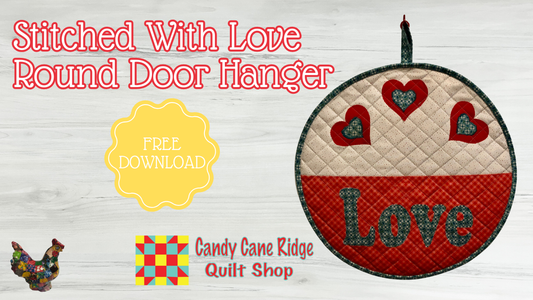 Stitched With Love Round Door Hanger