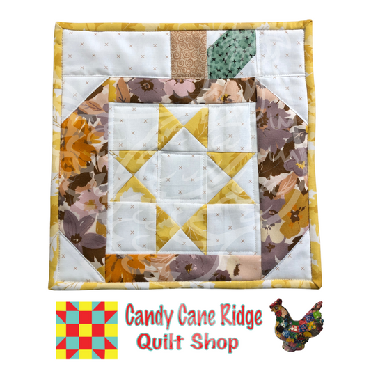 Ohio Star Pumpkin Quilt Block for HOME Porch Quilt