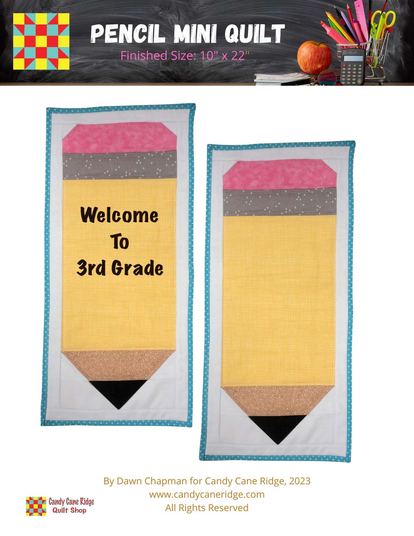 Pencil Mini Quilt Digital Pattern