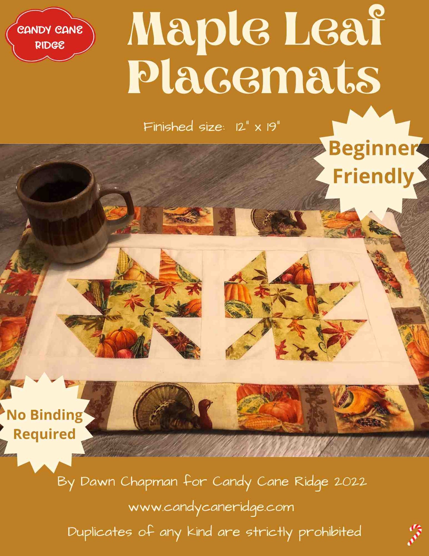 Maple Leaf Placemats Digital Pattern